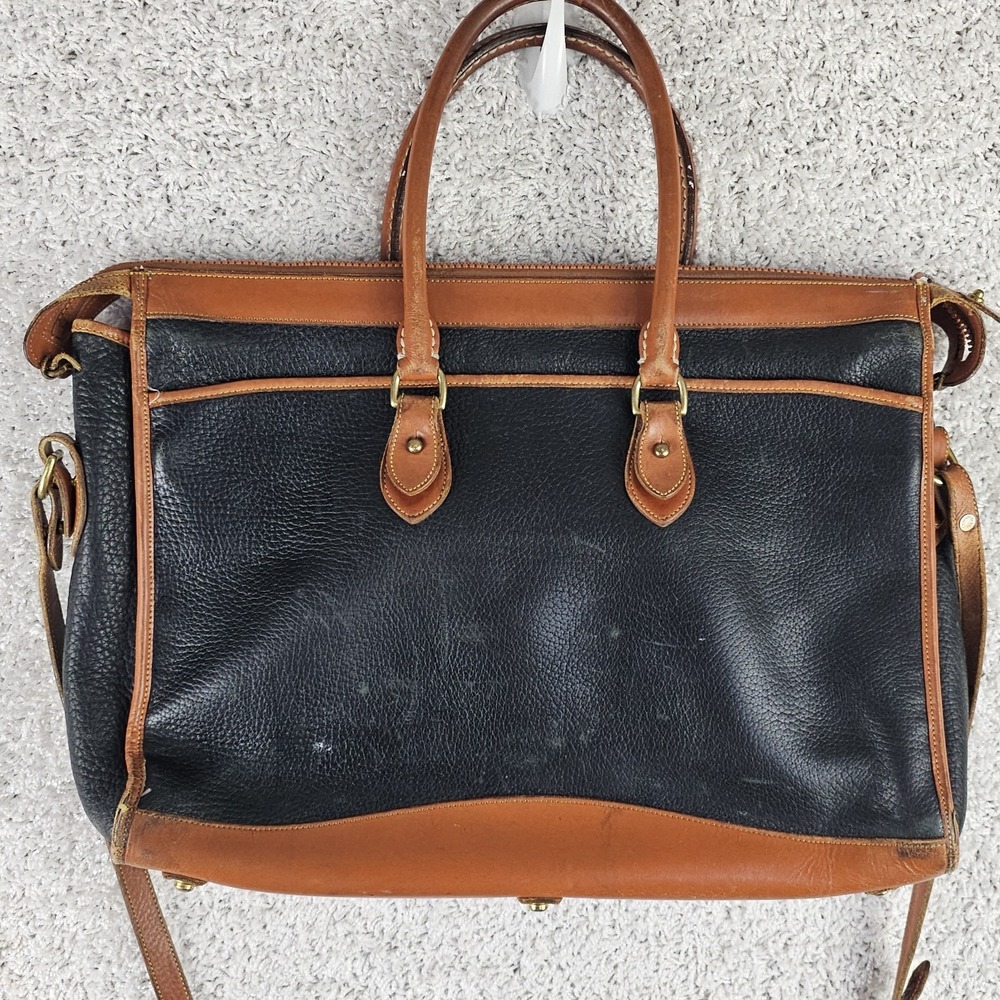 Vintage 90s Dooney And Bourke Pebbled Leather Satchel Laptop Bag Made In USA - Picture 12 of 16